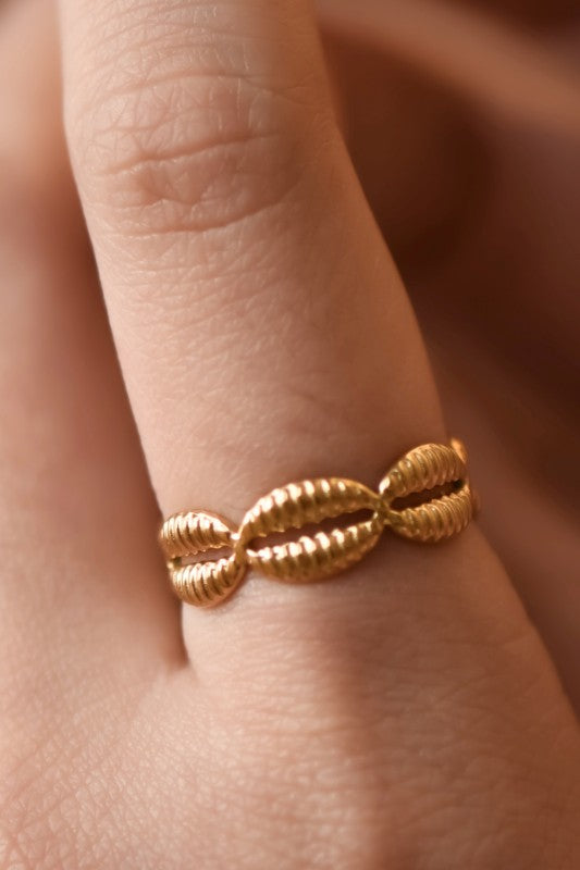 18K Gold Plated Stainless Steel Adjustable Ring