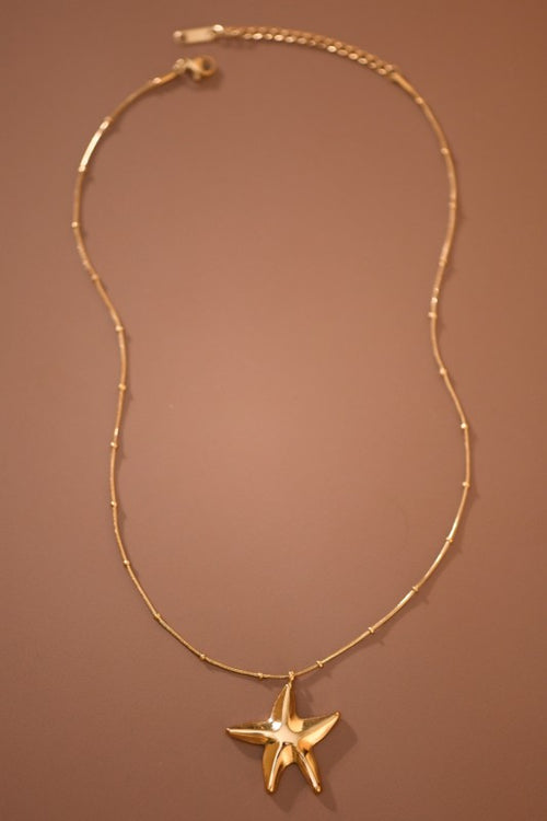 18K Gold Dipped Stainless Steel Beach Charm Necklace