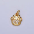 18k Gold Filled Clear Micro Paved
Pawprint Add-on Charm