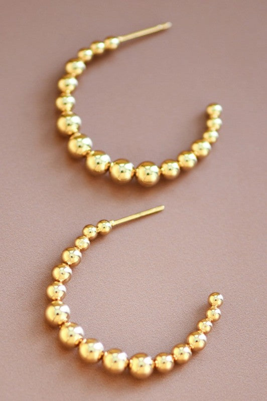 Half Hoop Stud Earrings