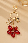 Bag Charm Key Chain-resin Floral Bow Dog