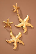 18K Coastal Glow Starfish Earrings