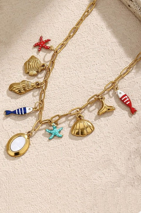 18k Stainless Steel Tarnish Free Fish Necklace