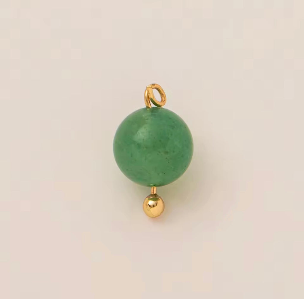 Natural Jade Round Charms,