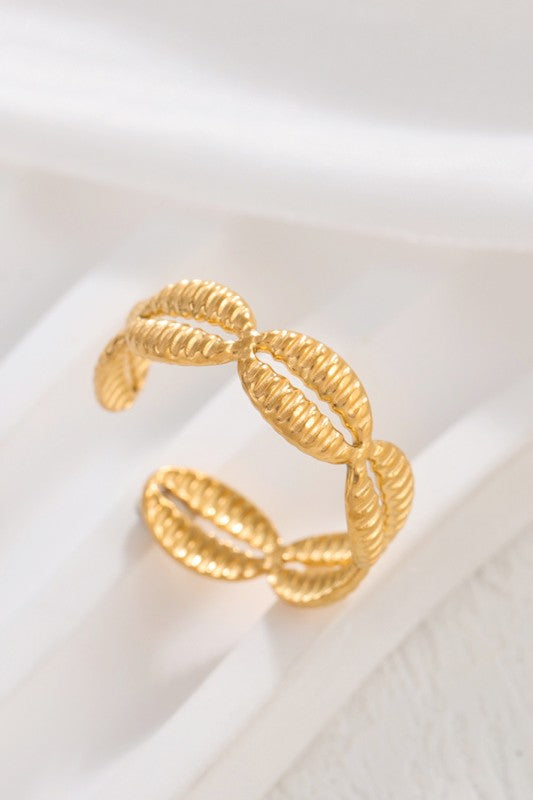 18K Gold Plated Stainless Steel Adjustable Ring
