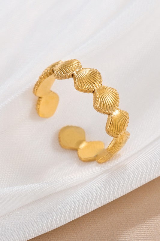 18K Gold Plated Stainless Steel Adjustable Ring