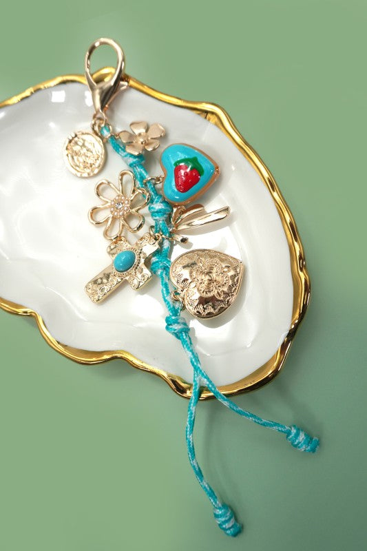 Bag Charm-rope Cross Porcelain Strawberry