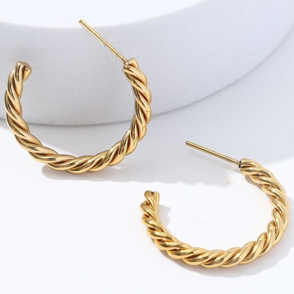 18k Stainless Steel Waterproof Tarnish Free Hoops